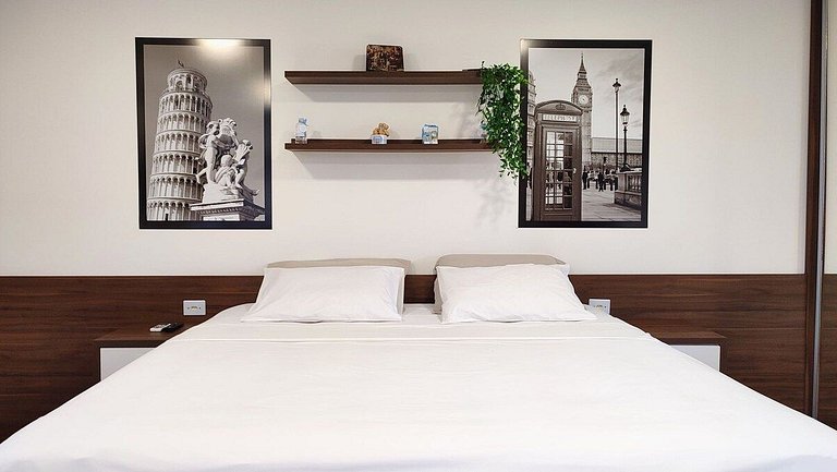 Lindo Studio Centro de Foz/cama KingSize/WIFI