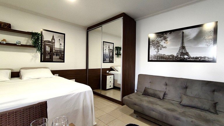 Lindo Studio Centro de Foz/cama KingSize/WIFI