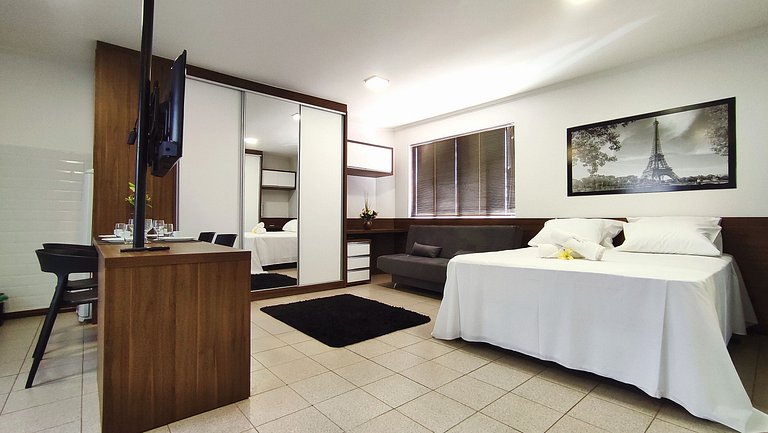 Lindo Studio Centro de Foz/cama KingSize/WIFI