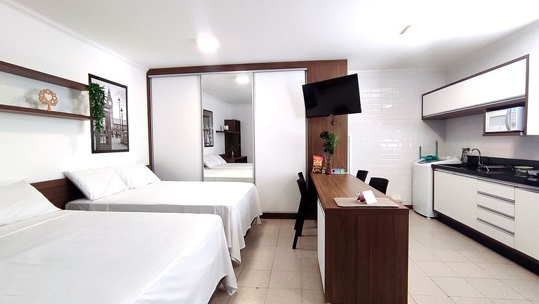 Lindo Studio Centro de Foz/cama KingSize/WIFI