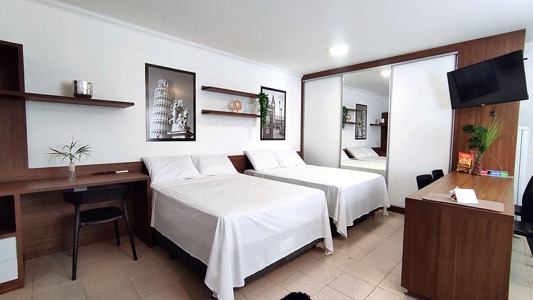 Lindo Studio Centro de Foz/cama KingSize/WIFI