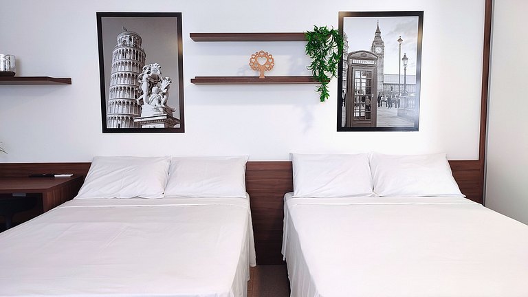Lindo Studio Centro de Foz/cama KingSize/WIFI