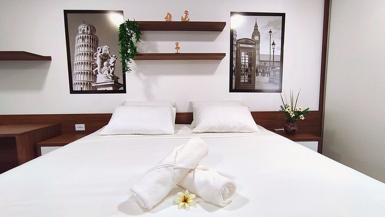Lindo Studio Centro de Foz/cama KingSize/WIFI