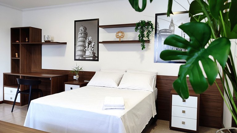 Lindo Studio Centro de Foz/cama KingSize/WIFI