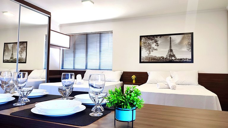 Lindo Studio Centro de Foz/cama KingSize/WIFI