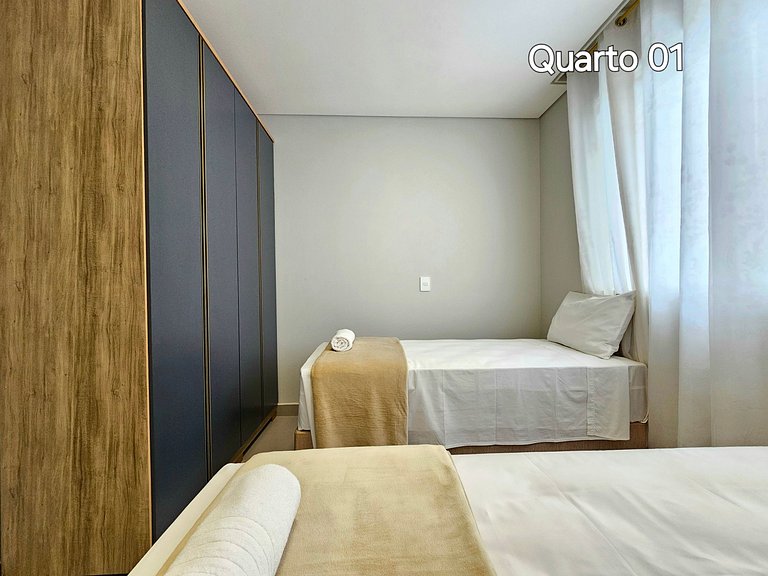 Apt Novo 1 min centro linda vista garagem elevador