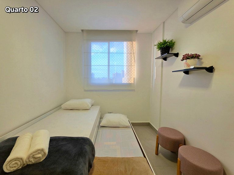 Novo Centro 2 quartos 2 banheiros e churrasqueira