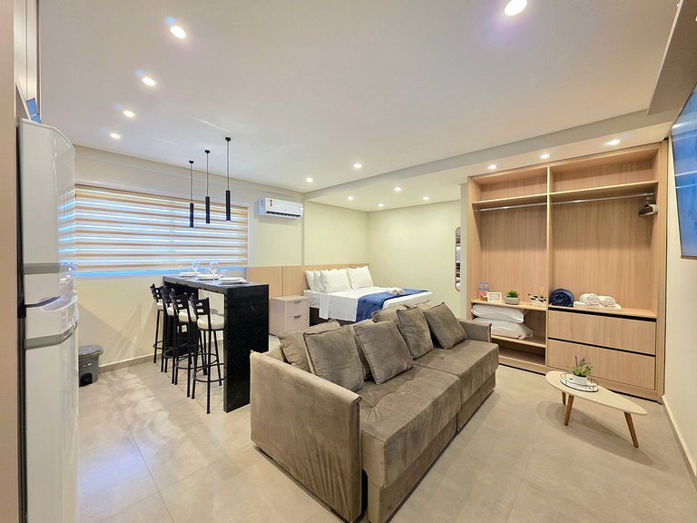 Studio moderno e novíssimo no centro de Foz