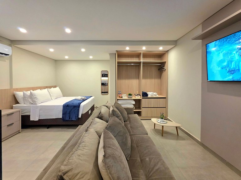 Studio moderno e novíssimo no centro de Foz