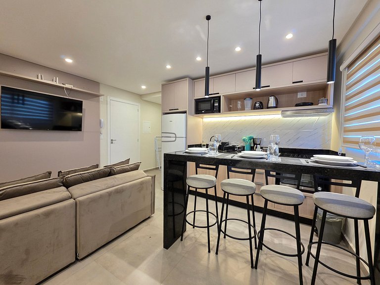 Studio moderno e novíssimo no centro de Foz