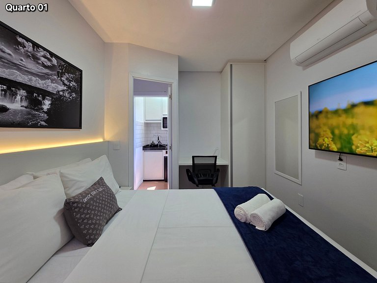 Flat com 2 quartos a poucos metros da Av Cataratas