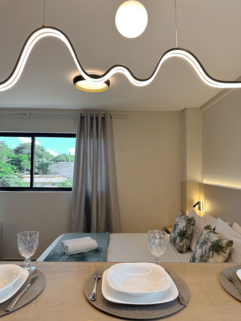 Conforto e vista para a selva no centro de Foz