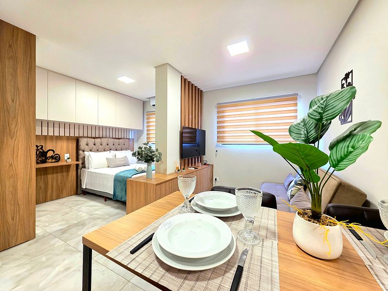 Flat moderno e novo no centro de Foz