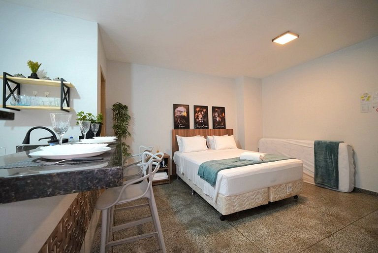 Studio ao lado do Paraguai com garagem