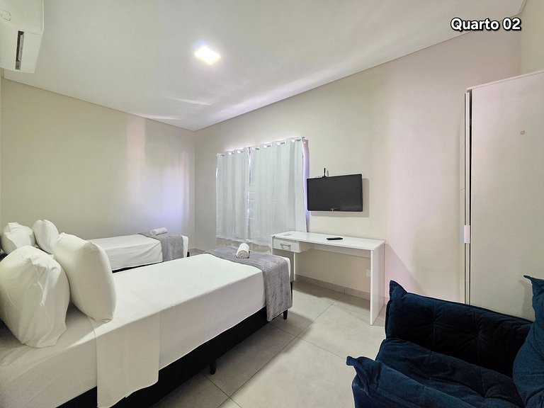 Apt 02 Recém construído 2 Quartos 10 min centro
