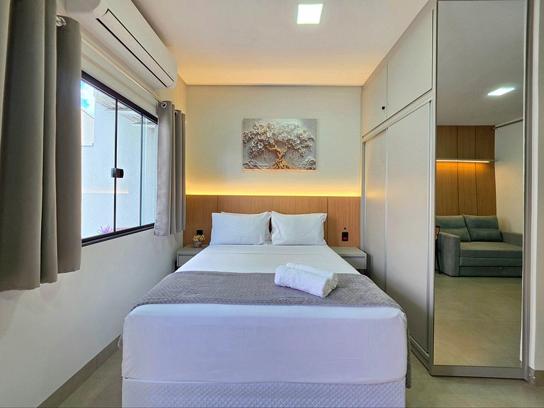 Studio 104 novo confortável | Térreo 10min Centro