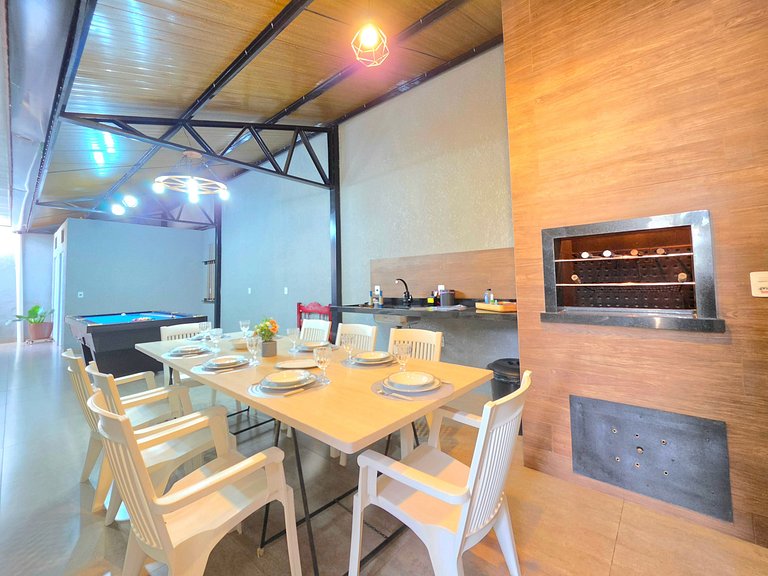 Casa para 8 Pessoas | Mesa de Sinuca 10 min Centro