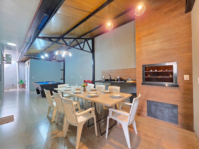 Casa para 8 Pessoas | Mesa de Sinuca 10 min Centro