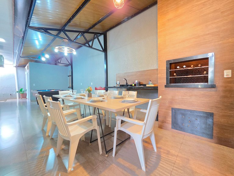 Casa para 8 Pessoas | Mesa de Sinuca 10 min Centro