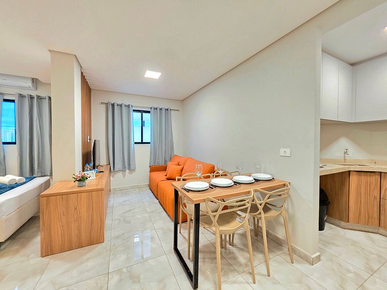Studio no Coração de Foz com Garagem e Elevador